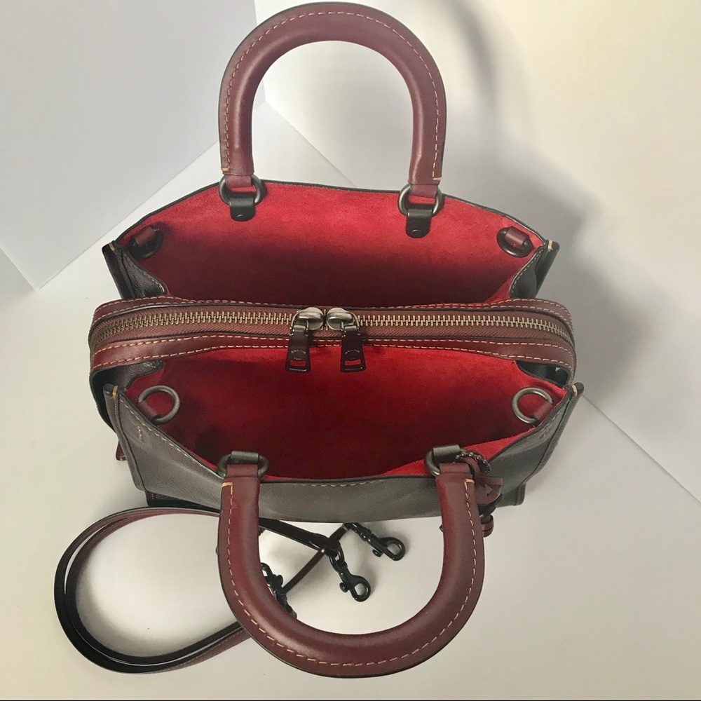 Coach Rogue Burgundy Satchel Bag - Picture 3 of 8